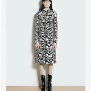 Helmut Lang zip front motley trench in zebra print